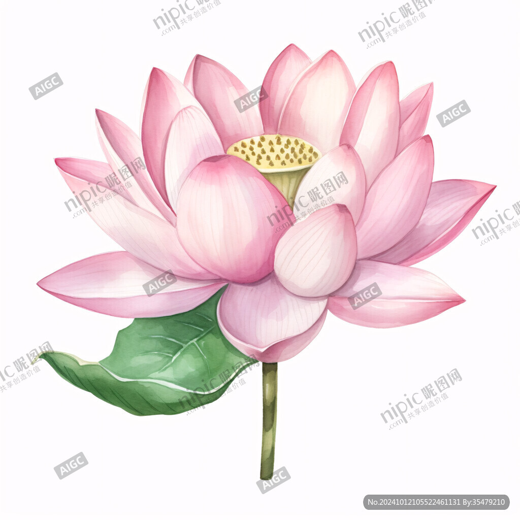 绘画写实荷花