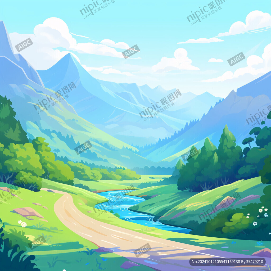 蜿蜒河流山间道路