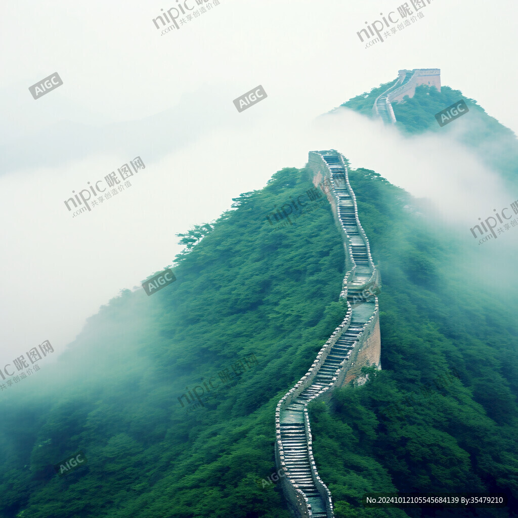 雾气中的长城