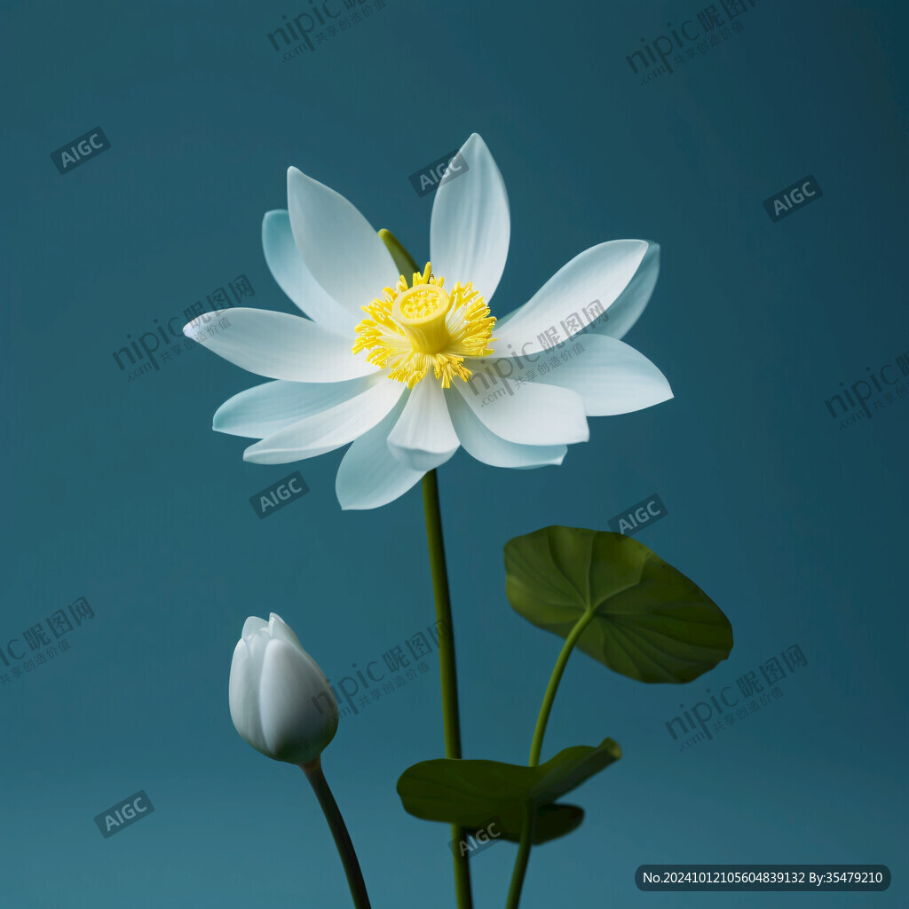 白色荷花素材