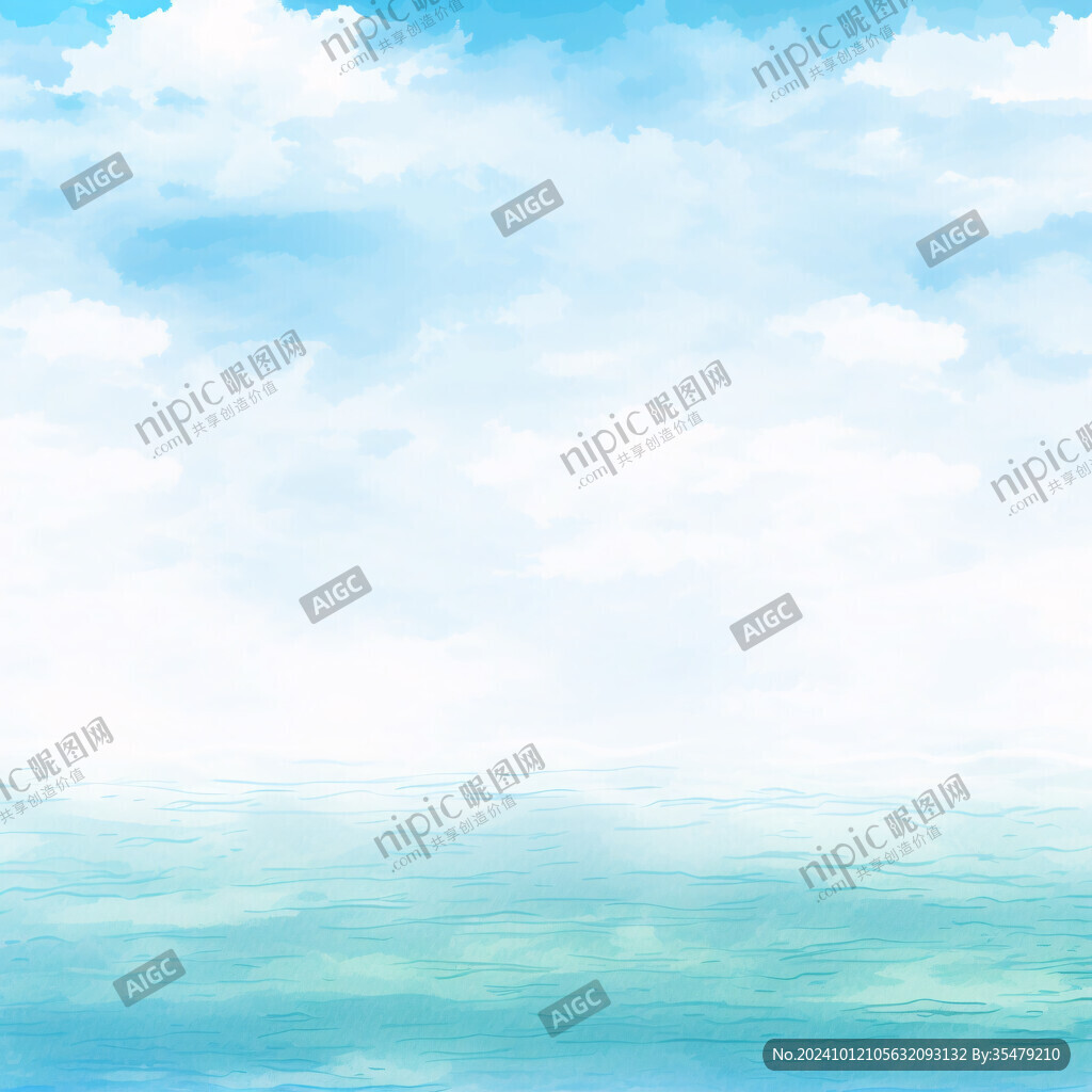 插画蓝天白云