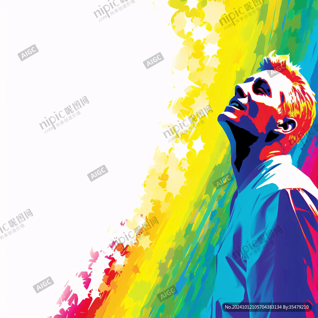 人脸色块拼接装饰画