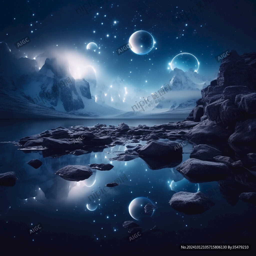 手绘水晶夜空效果