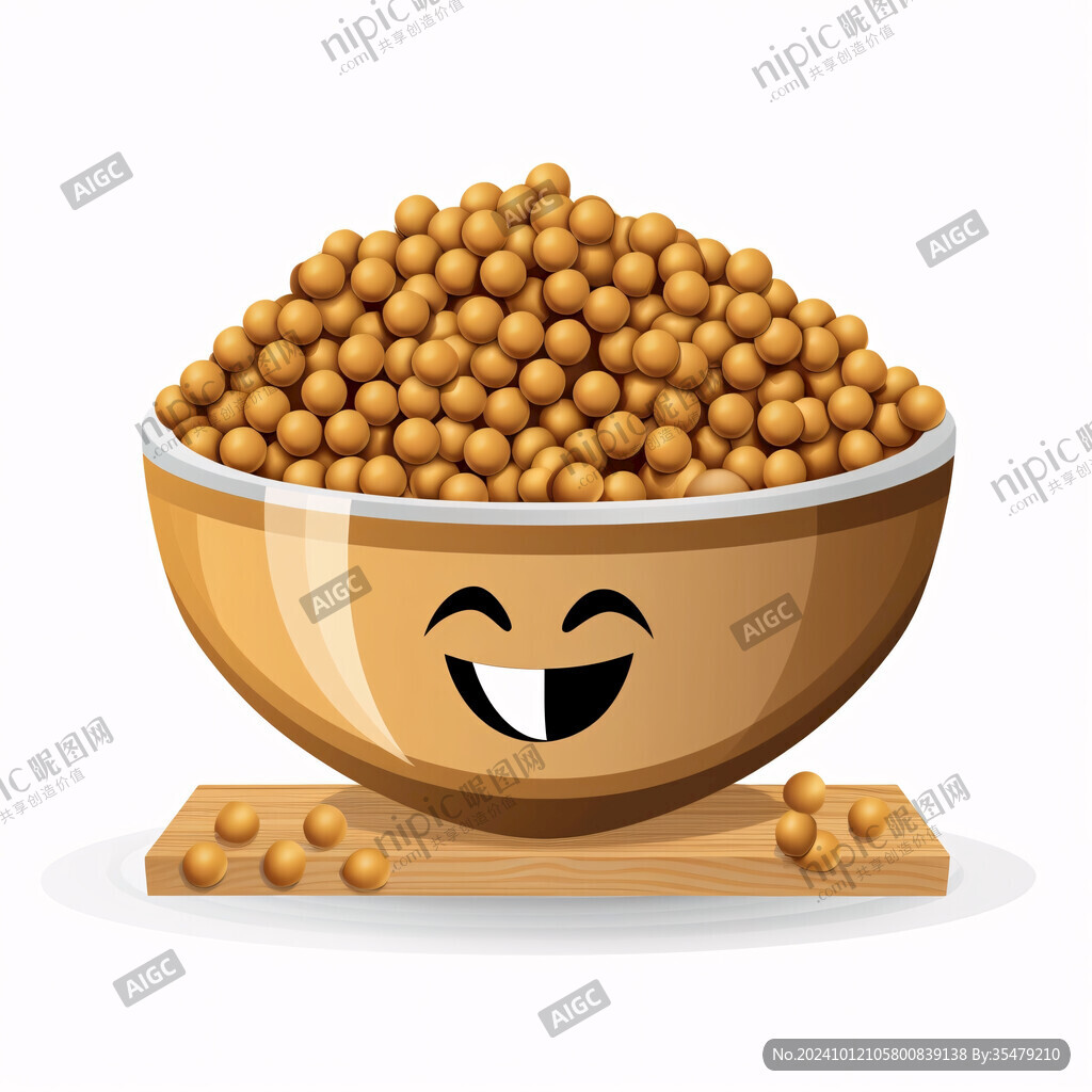 黄豆卡通插画