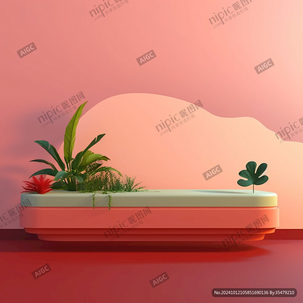 漂浮的粉红色平台