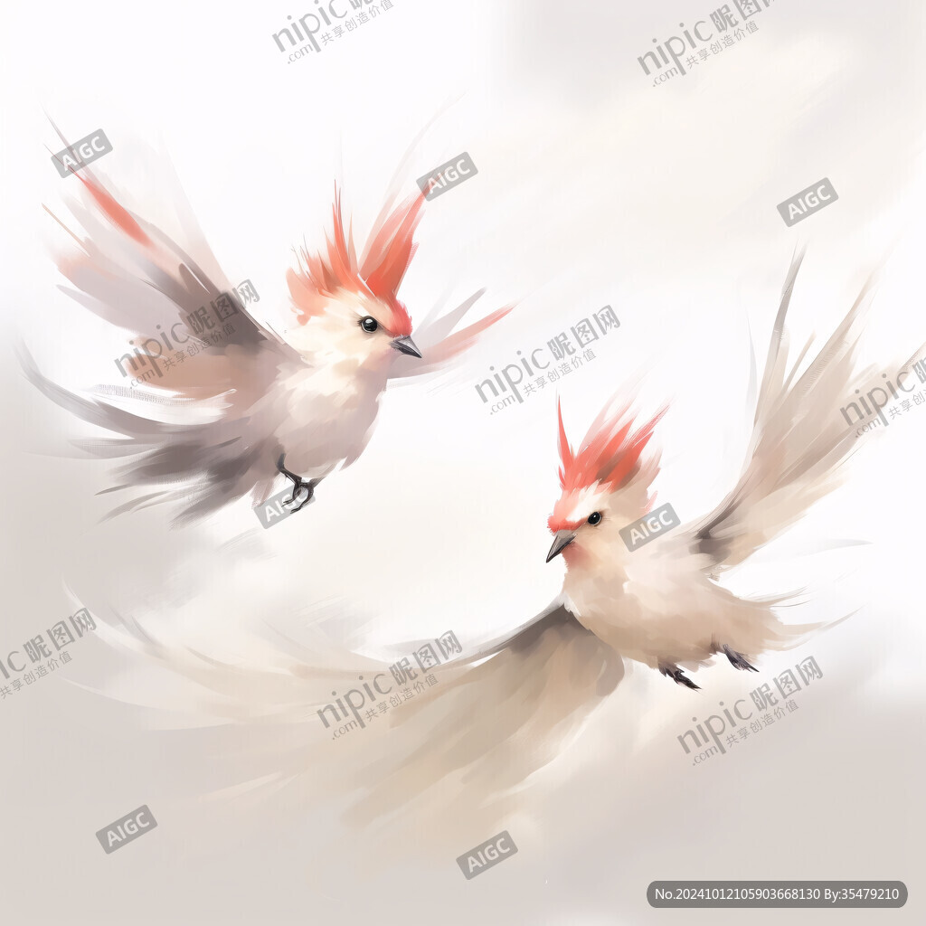 水墨插画北朱雀