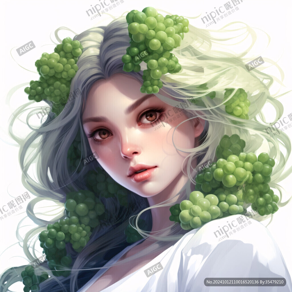 卡通少女葡萄少女