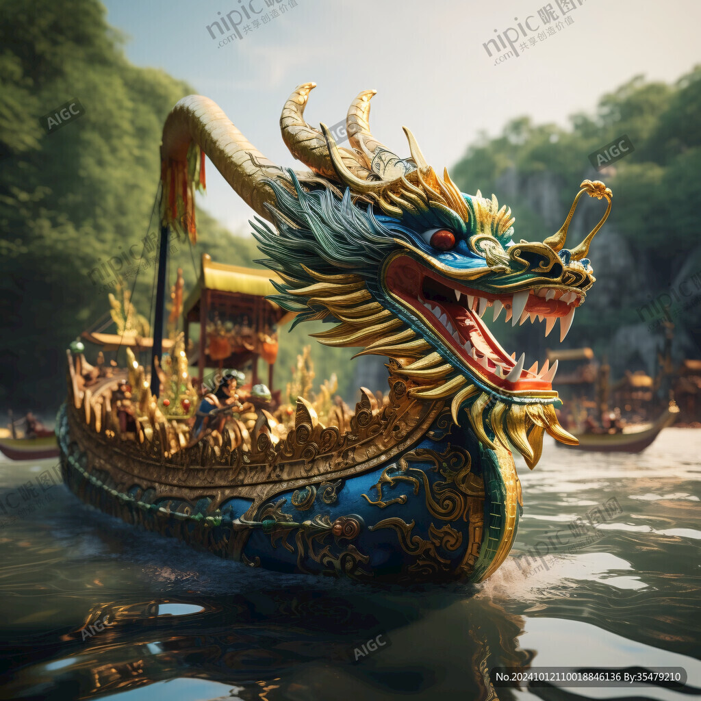 端午赛龙舟古风场景