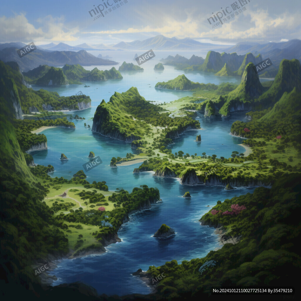 山水画合成图