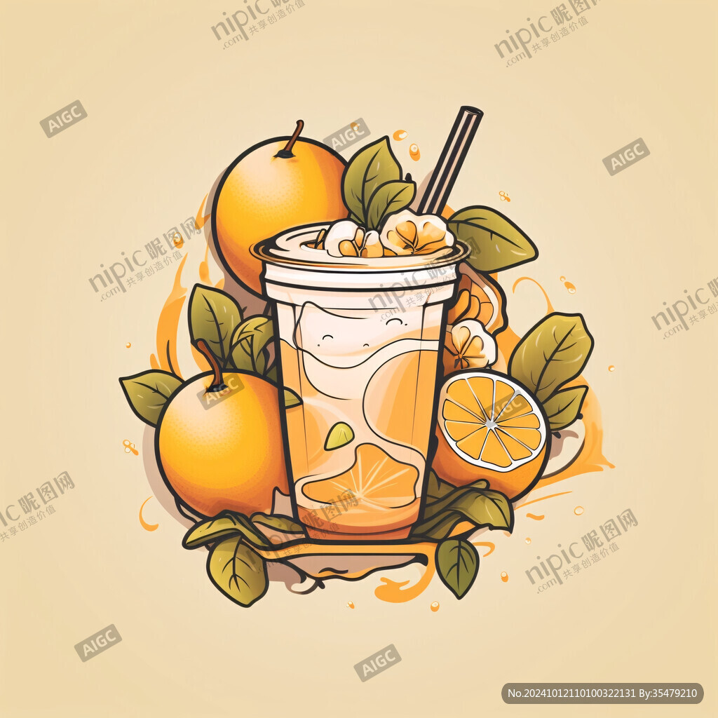 水果饮料果汁插画
