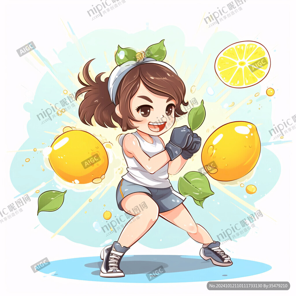 卡通女孩橘子背景