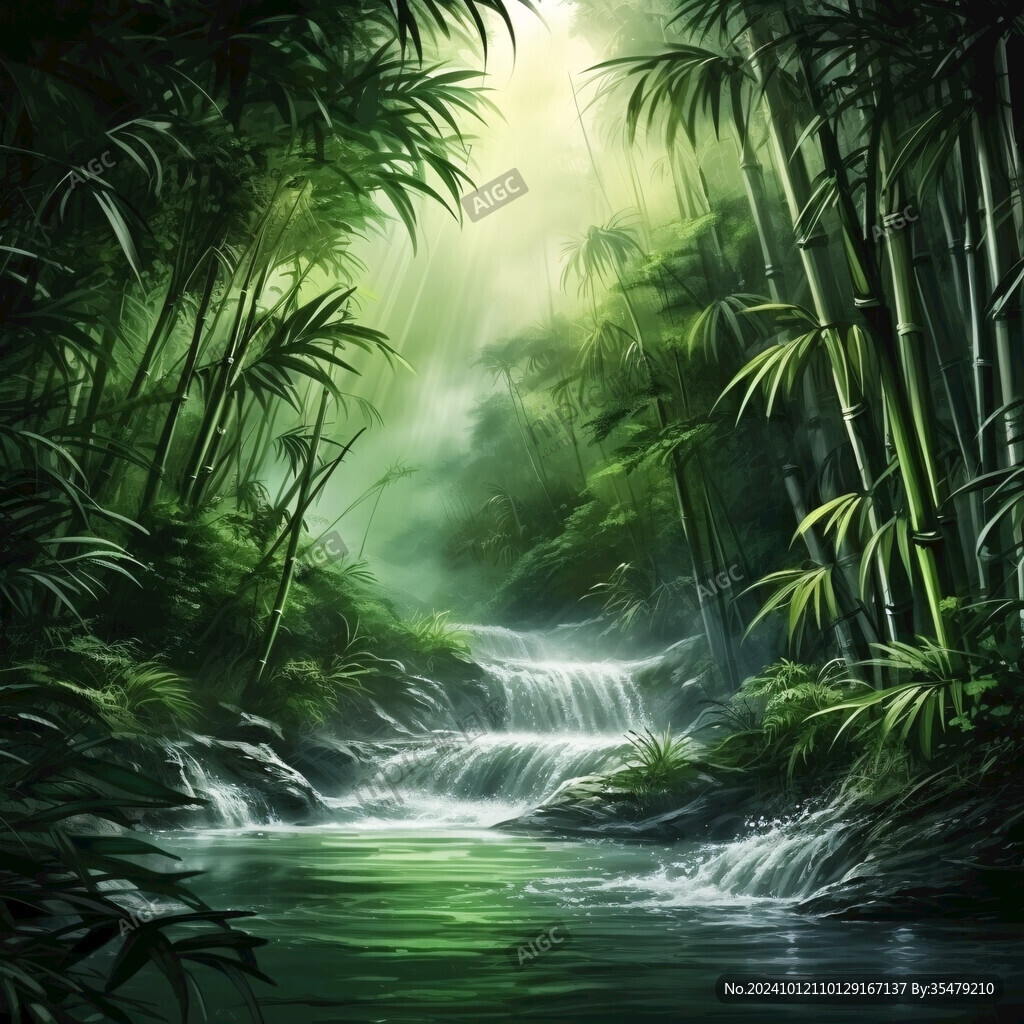 竹林立体画
