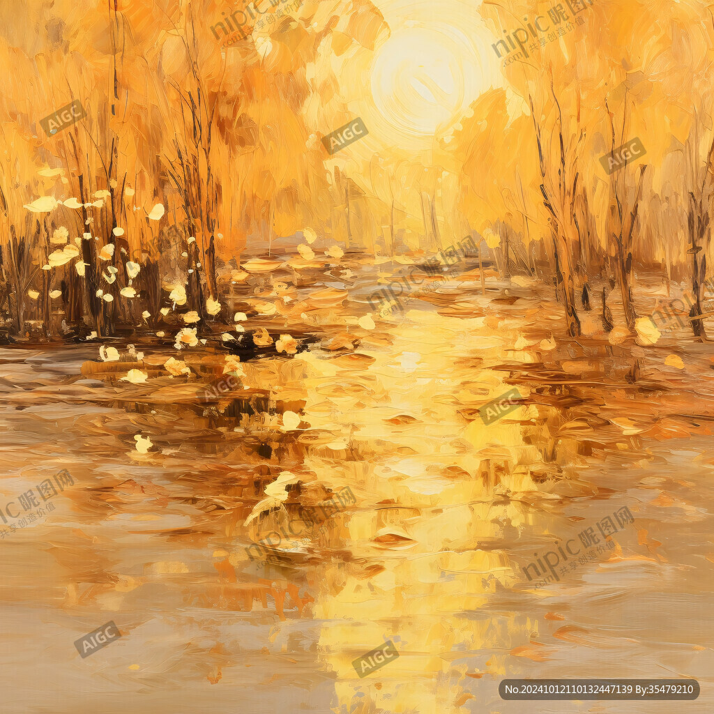 秋天美景秋天森林画