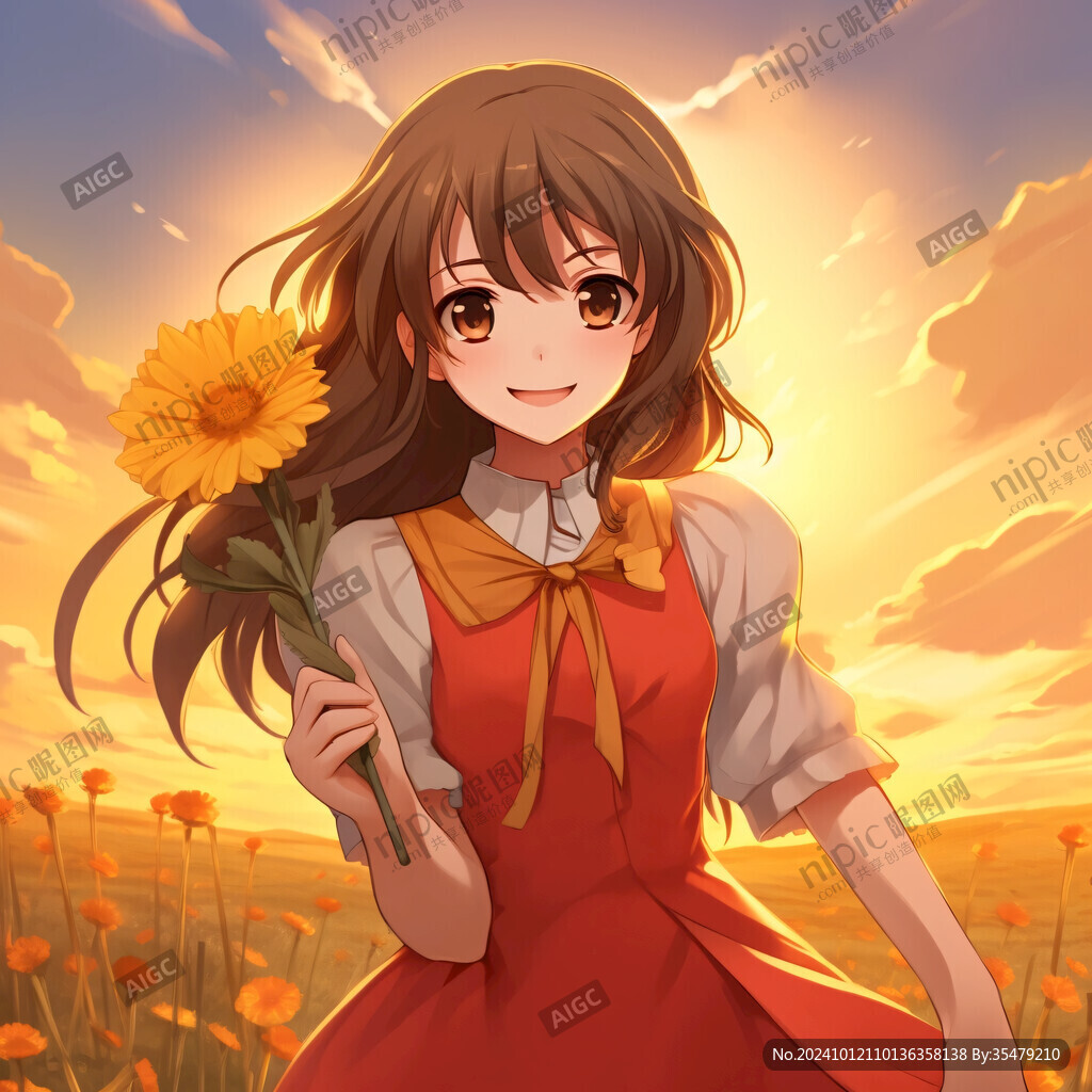 雏菊少女插画