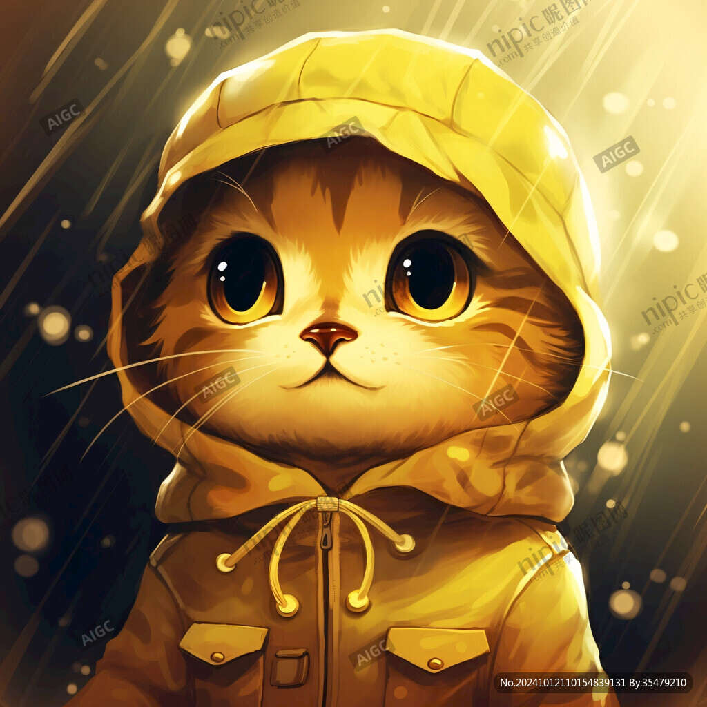 戴兜帽衫的猫