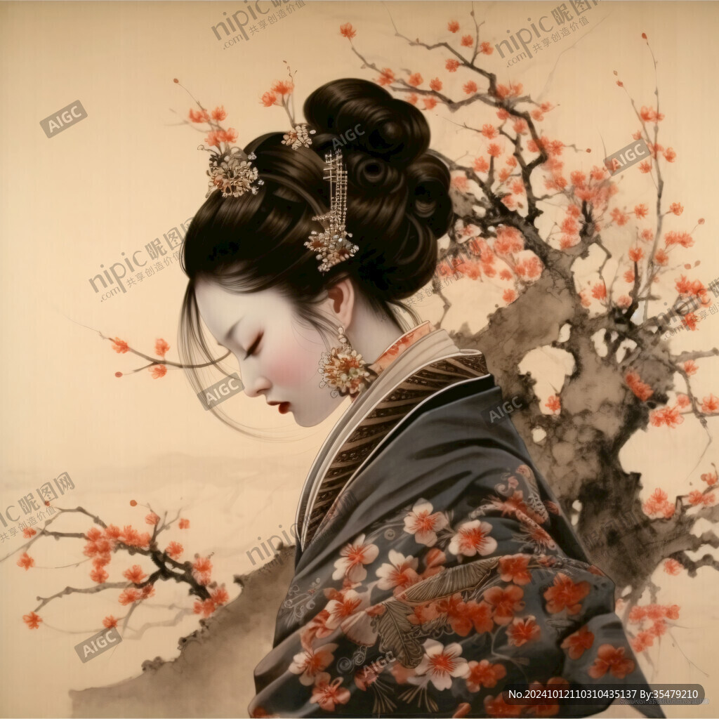 艺伎美女图