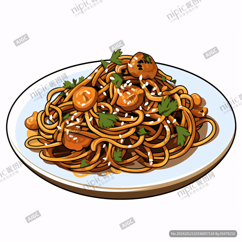 炸酱面插画