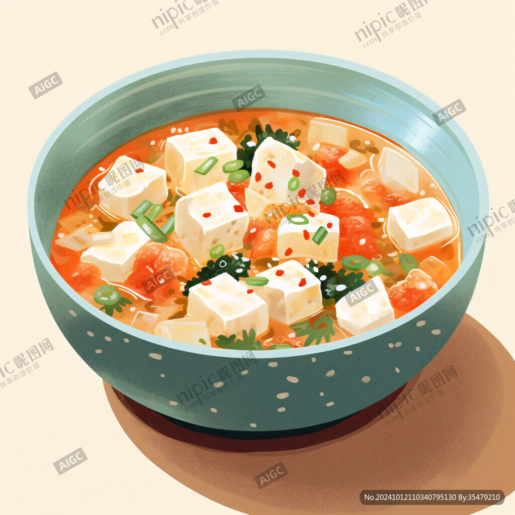麻婆豆腐插画