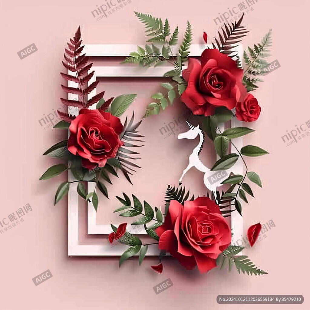 立体简约花卉