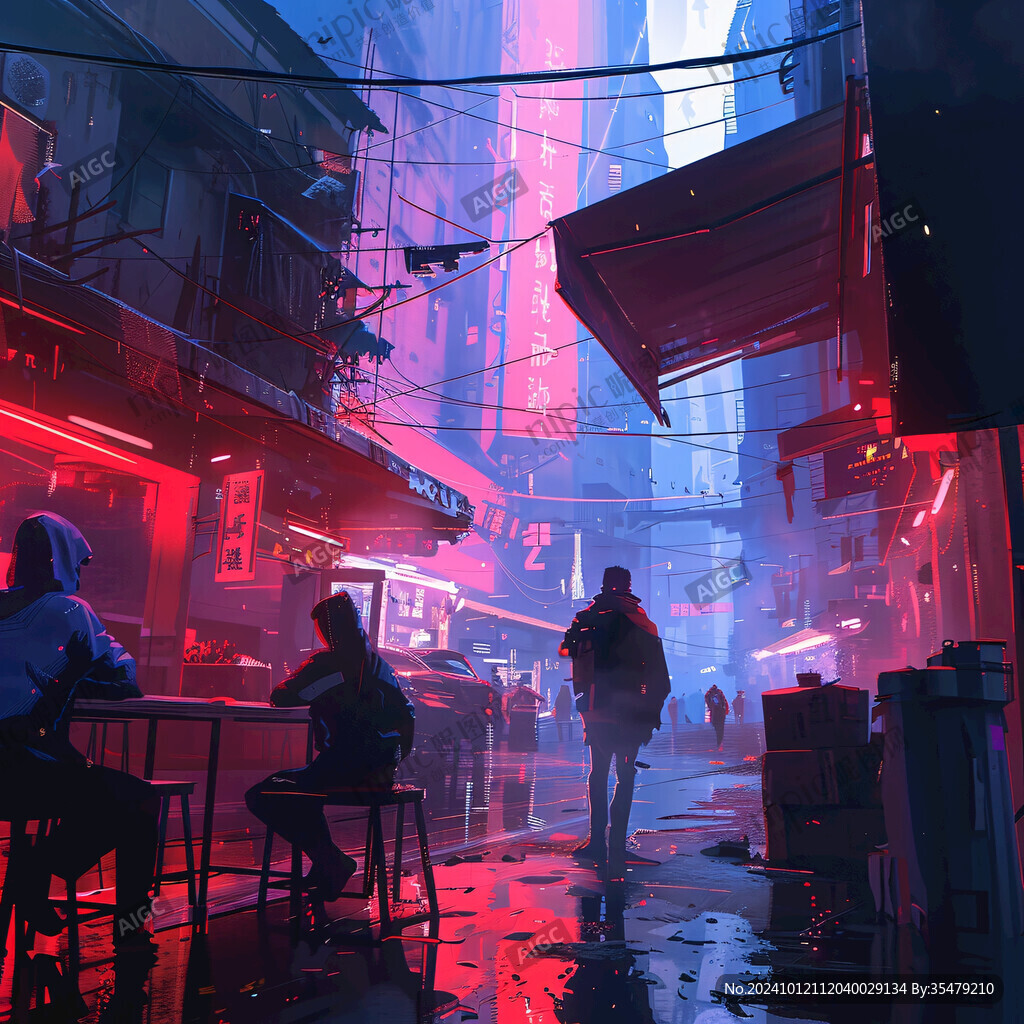 场景赛博插画