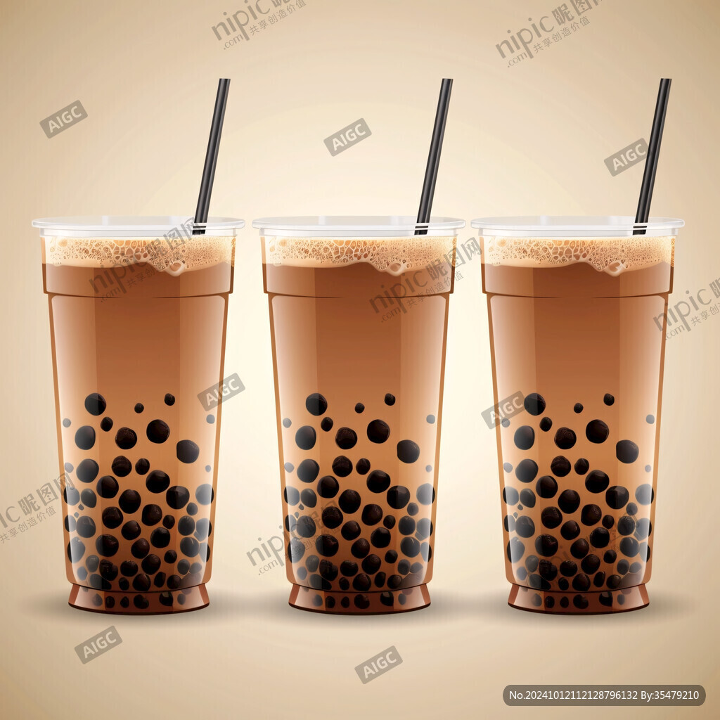 手绘珍珠奶茶