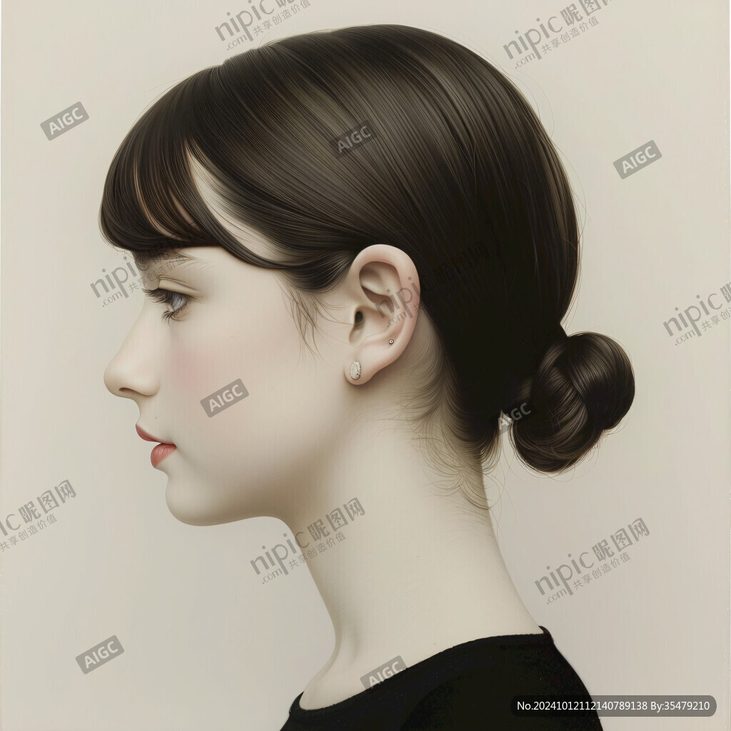 美女人物侧脸