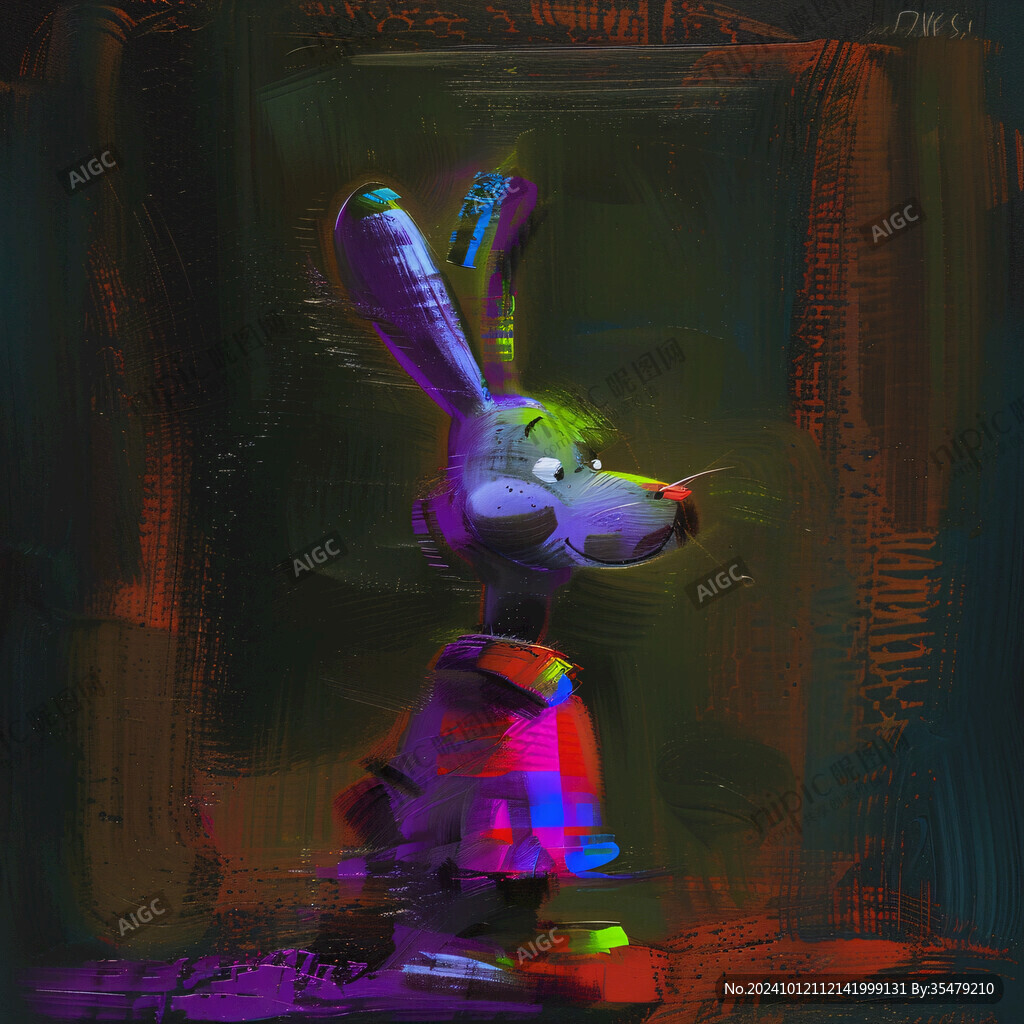 兔年万圣节插画