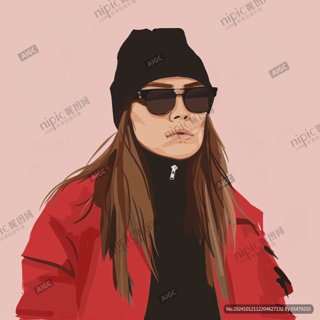 墨镜人物插画