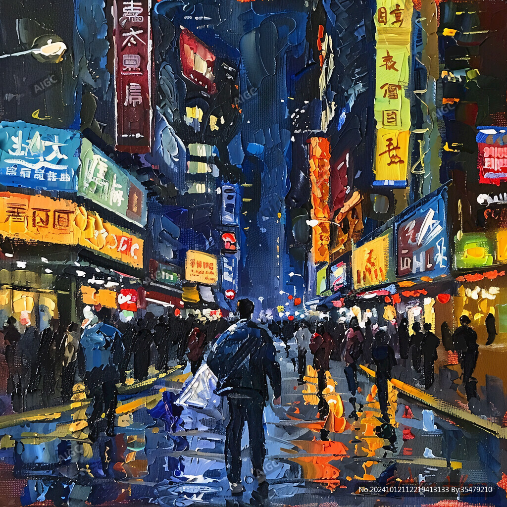 步行街油画