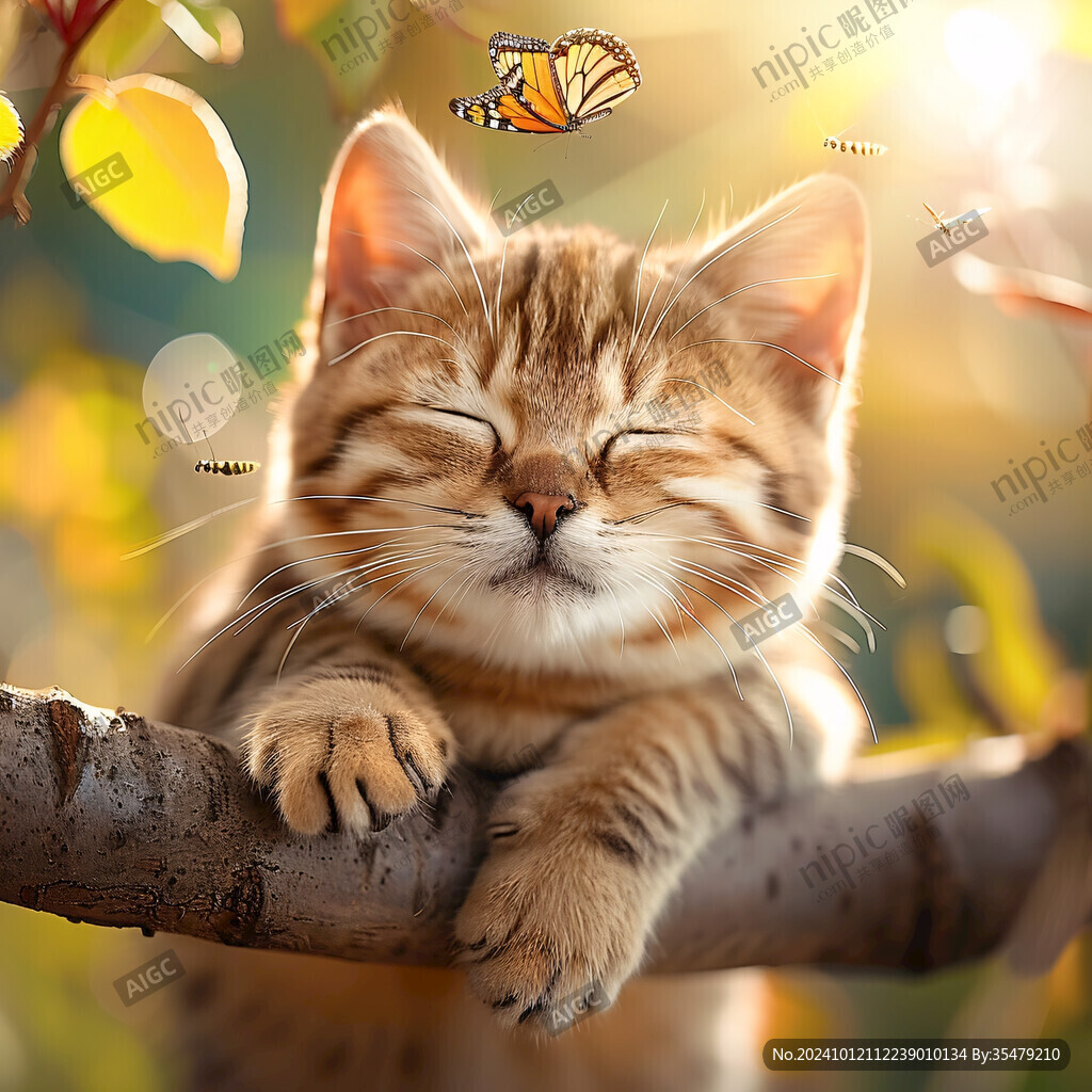 阳光下的小花猫
