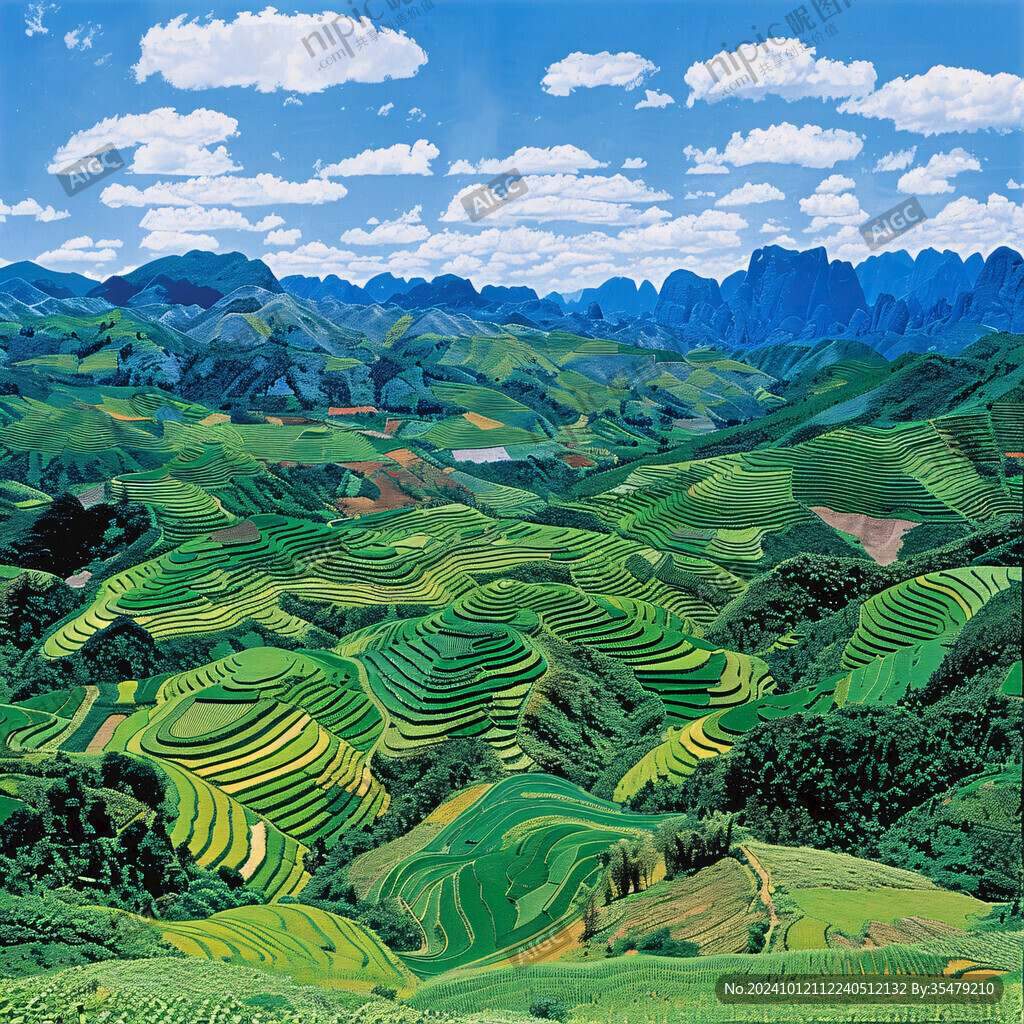 梯田画素材