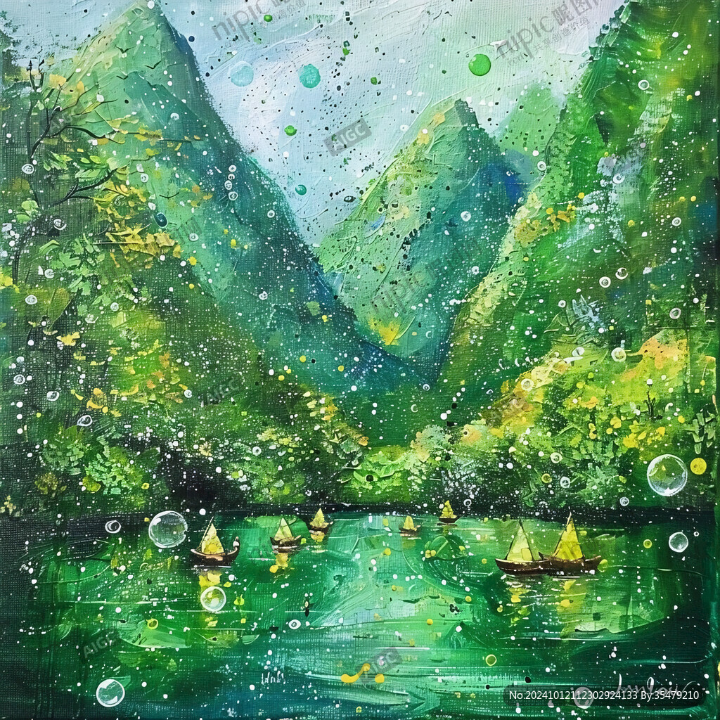 风景水彩画印象画