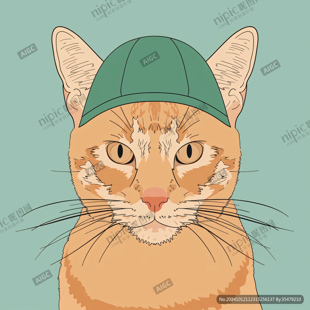 戴帽子的橘猫