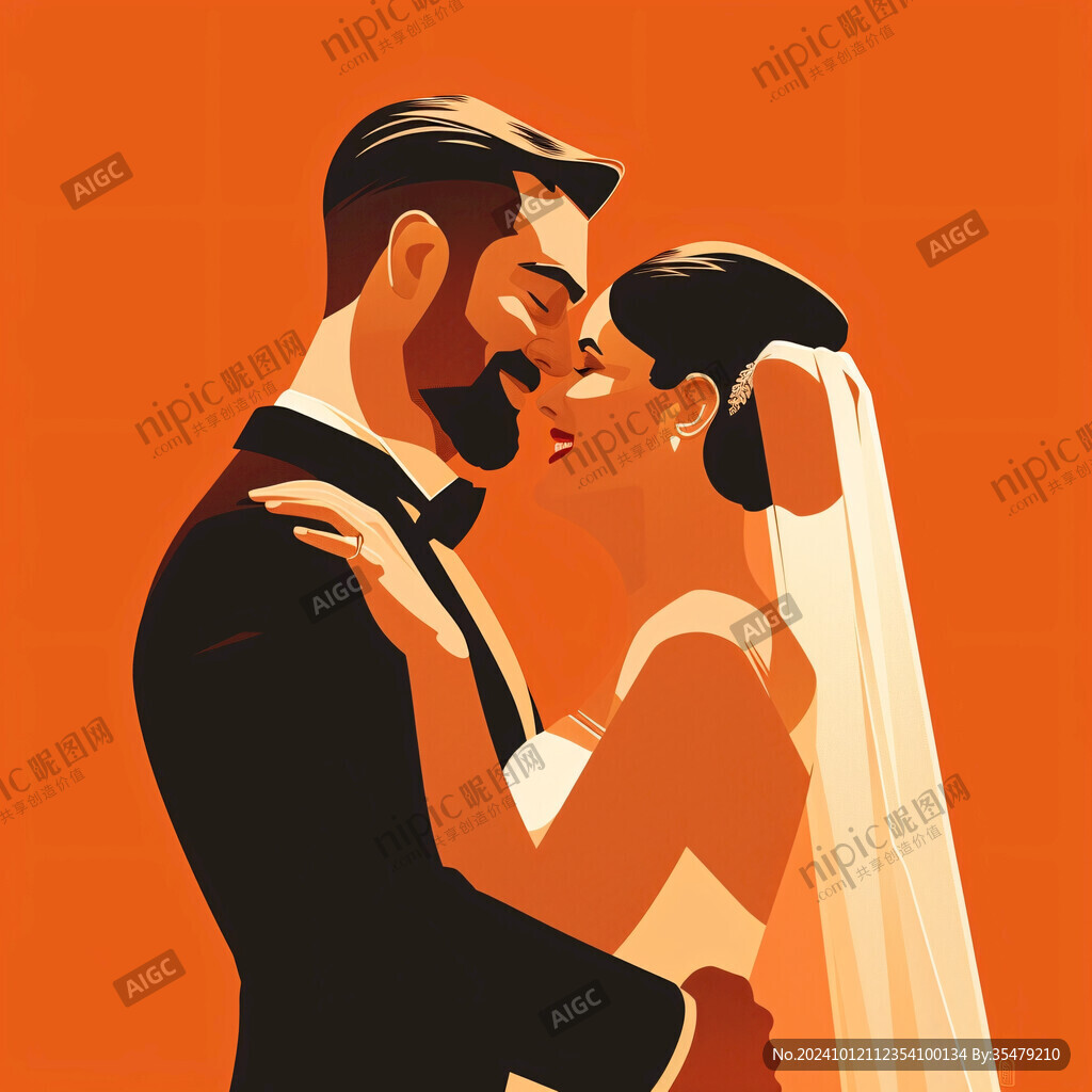 婚礼新人插画