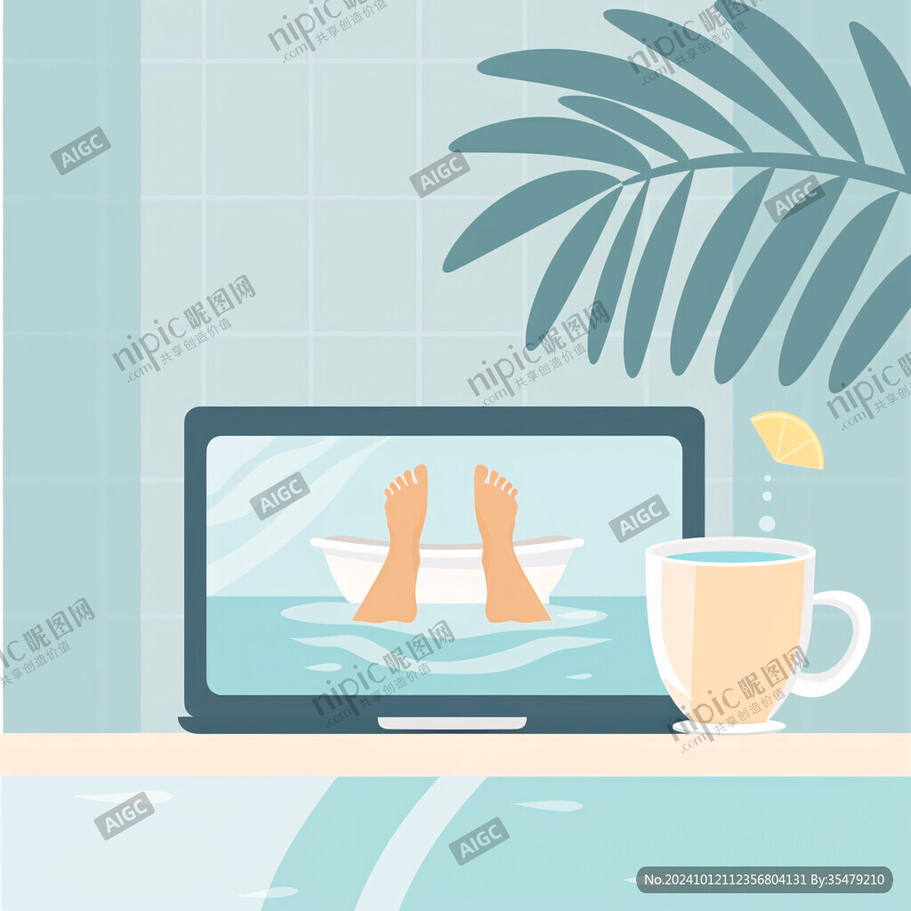 泡脚插画