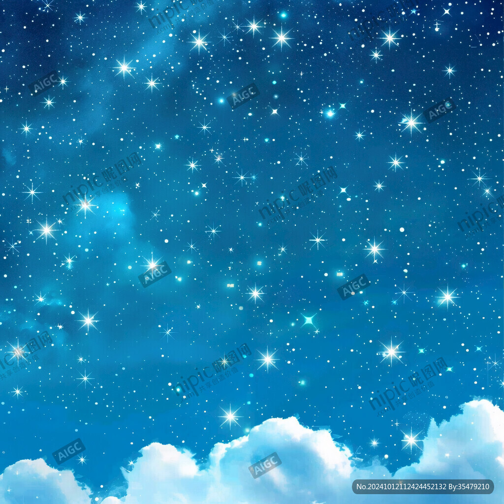 夜晚云彩星星