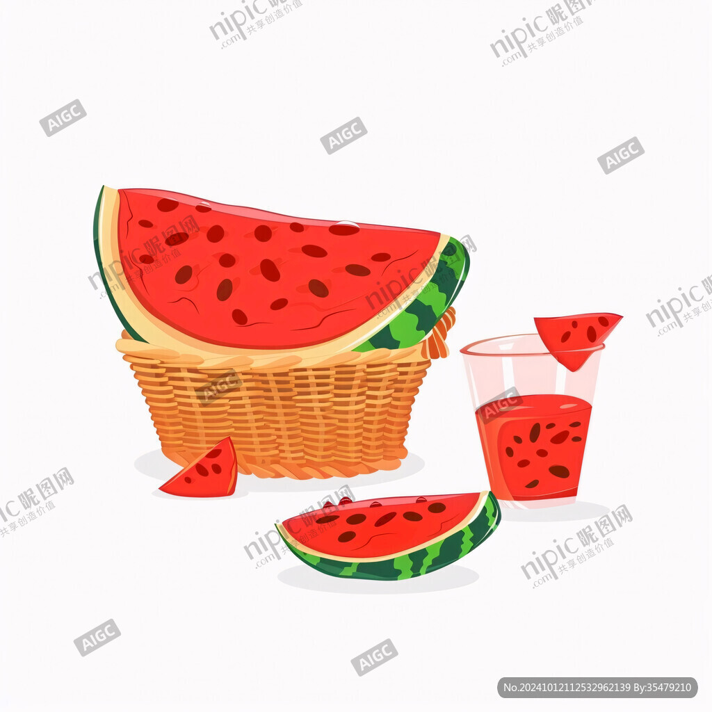 箩筐里的西瓜