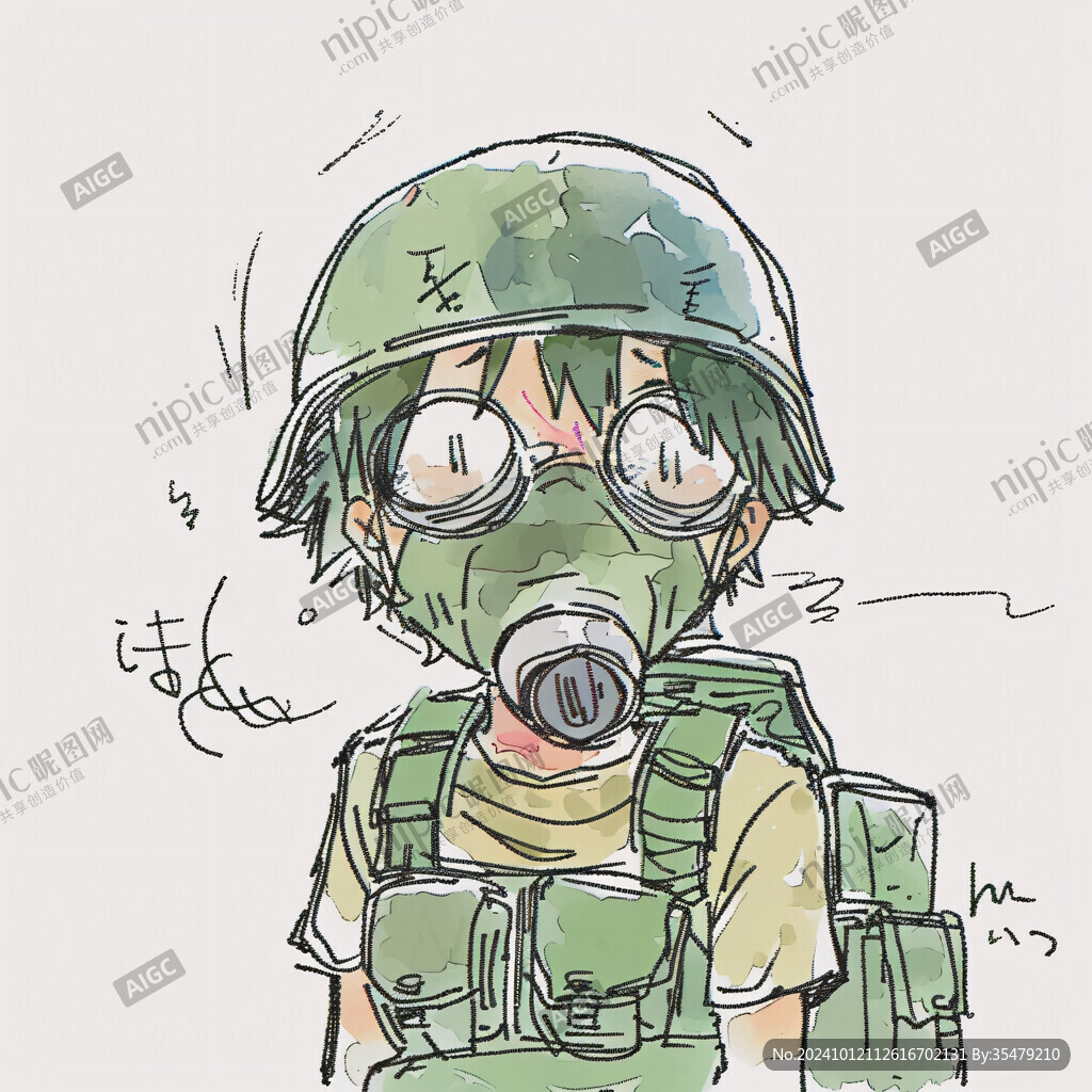 打喷嚏掩口鼻插画