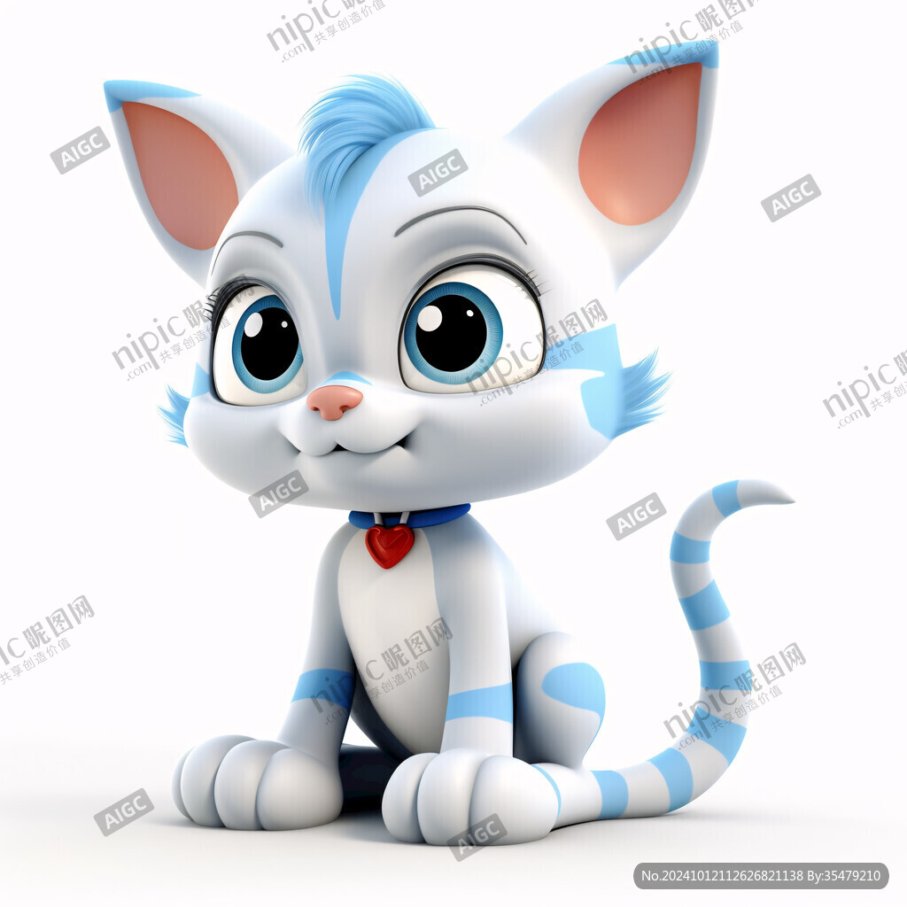 可爱蓝色小猫咪