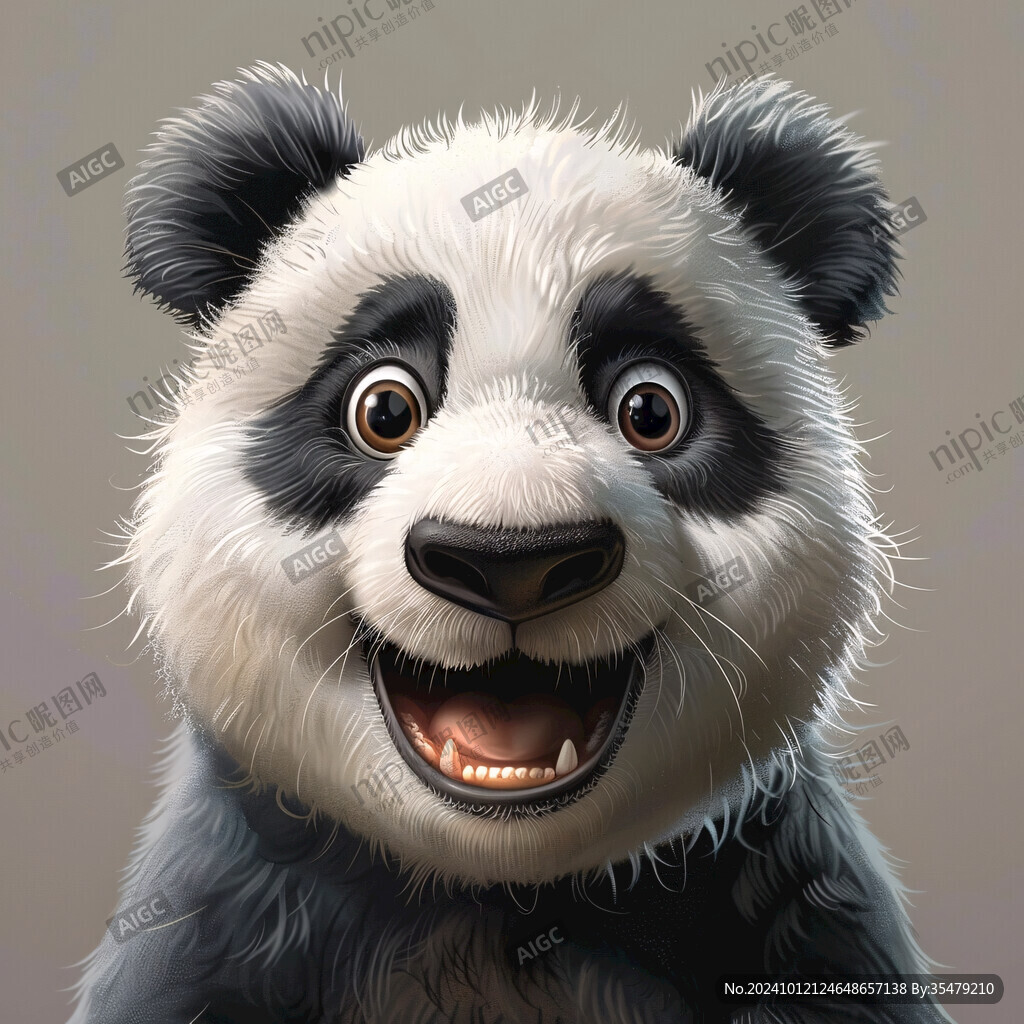 写实熊猫插画