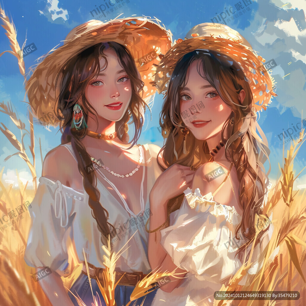 乡村女孩插画