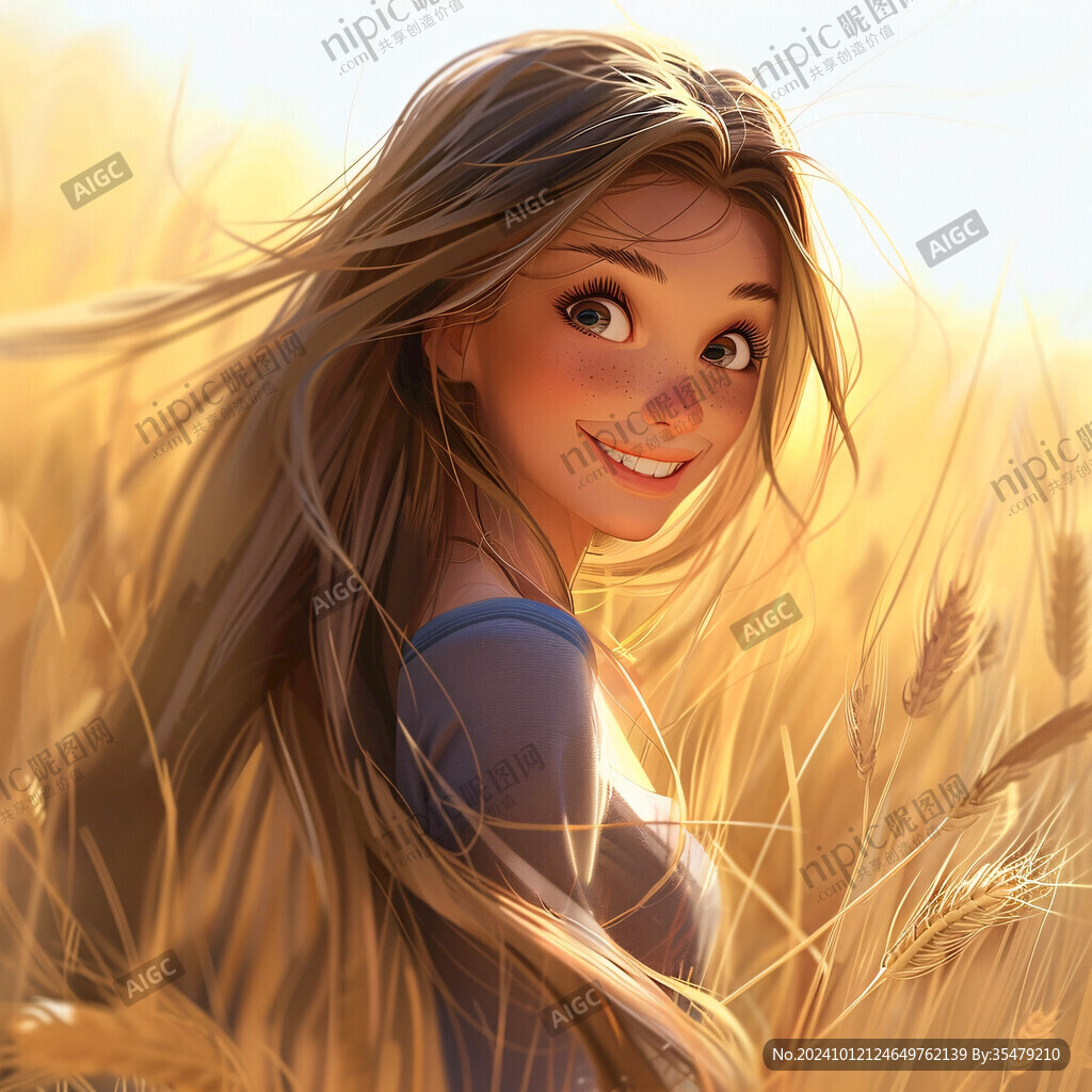 长发少女插画