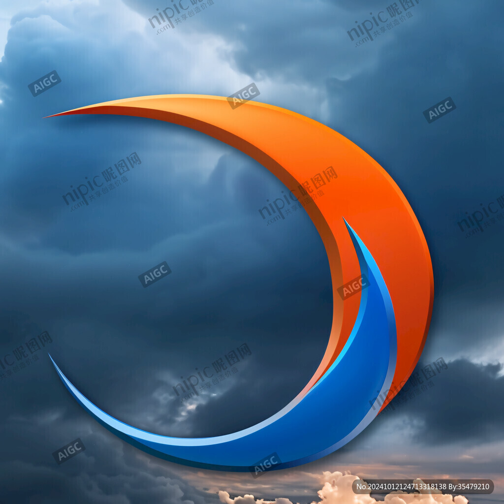 蓝色梦幻月牙logo