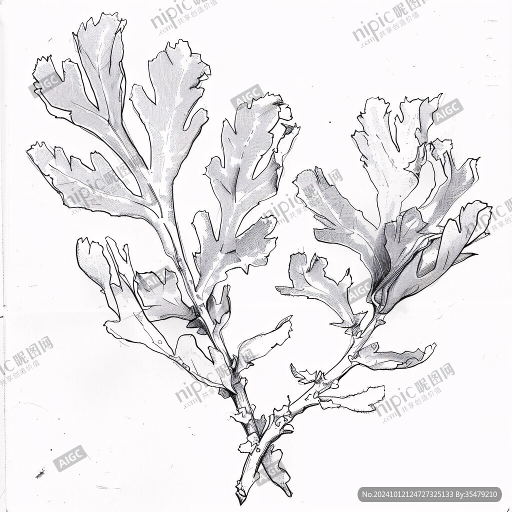手绘苦苣菜