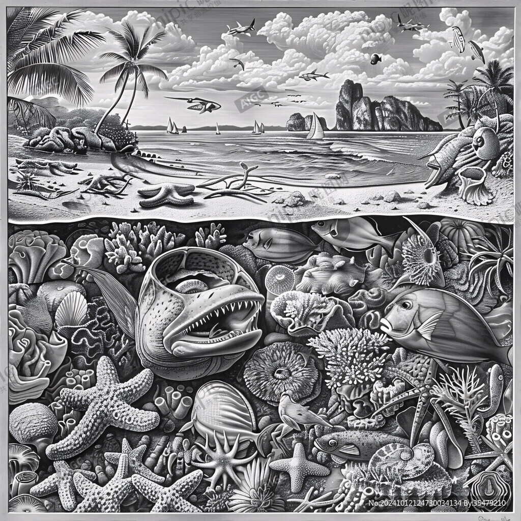 海底世界浮雕