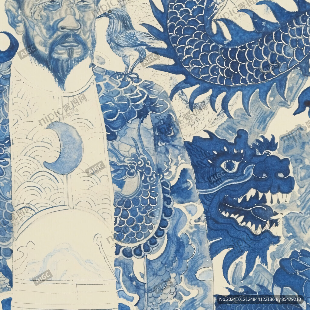海水江牙帝王皇帝图案