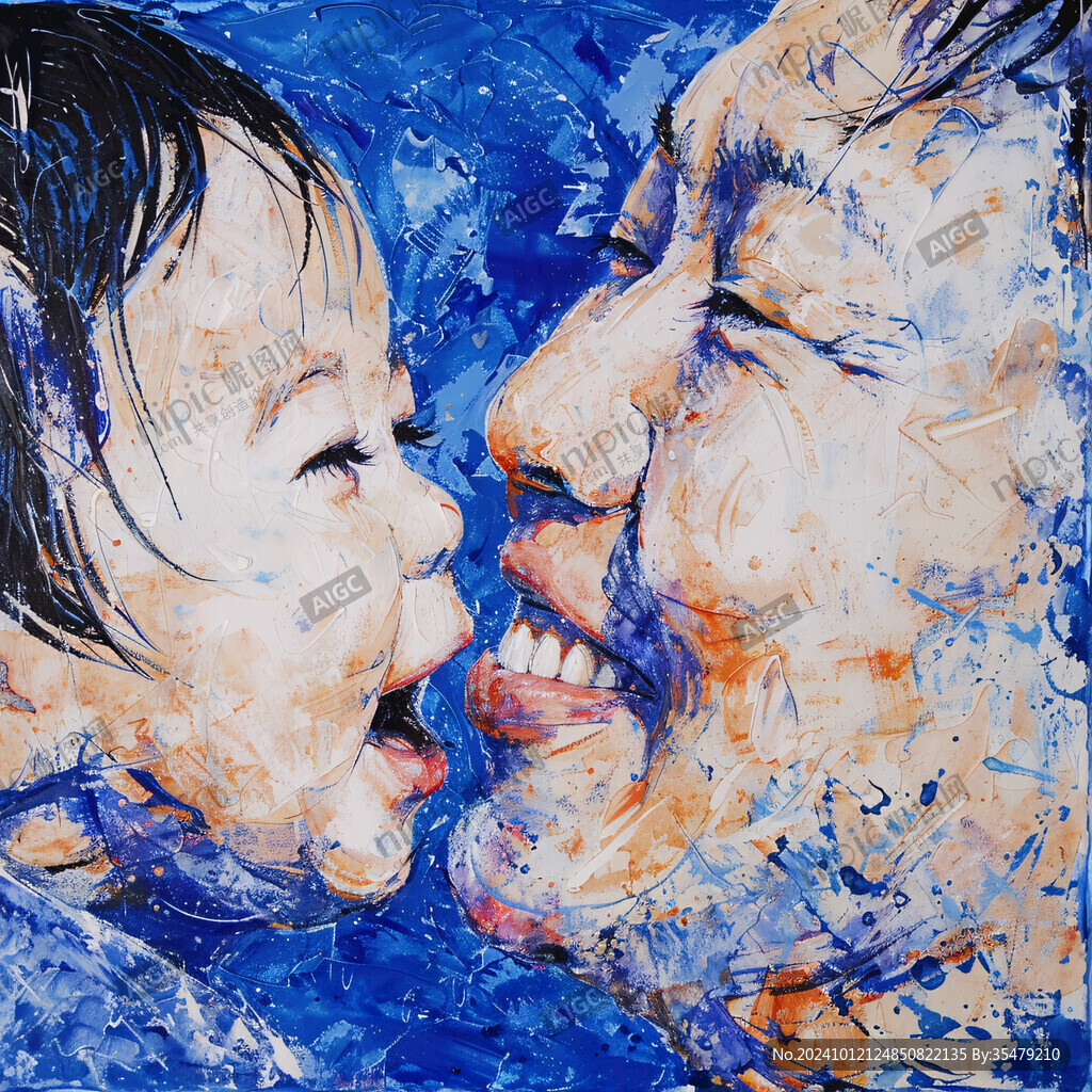 情侣彩水画