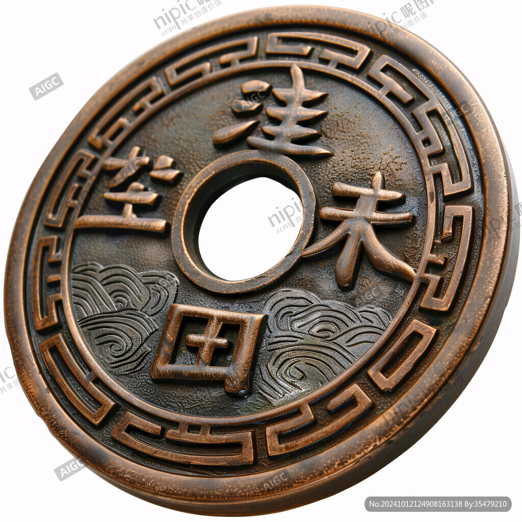 铸造铜钱浮雕