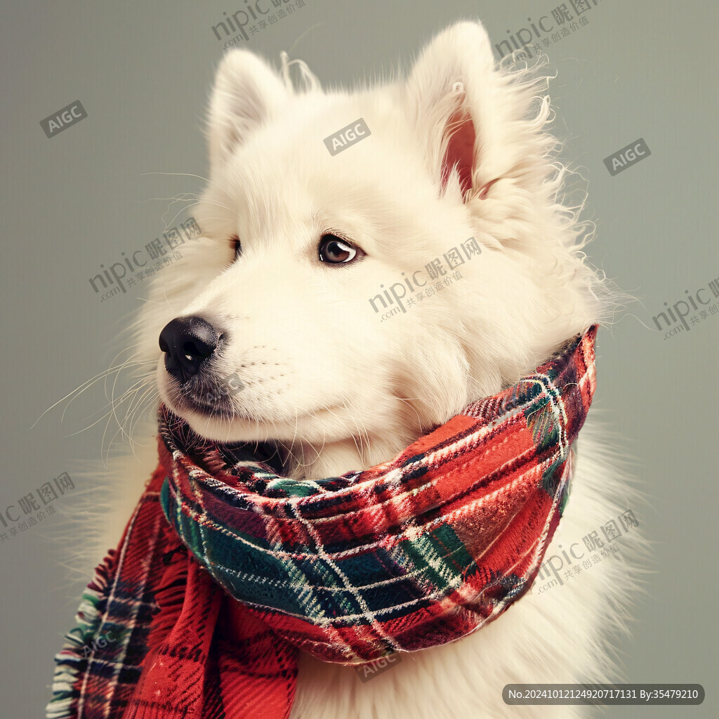 可爱搞怪萨摩耶犬