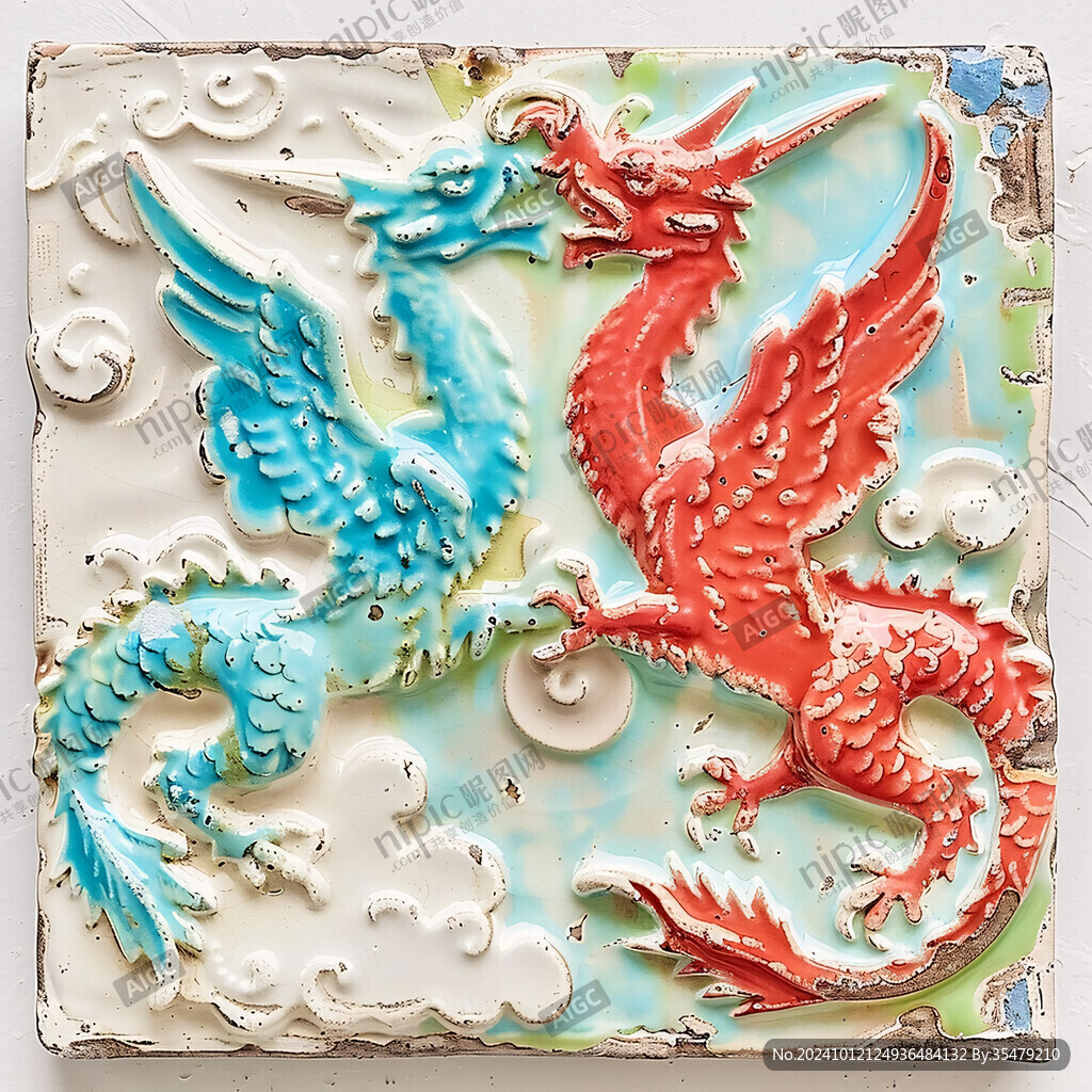 双龙浮雕图